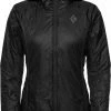 Black Diamond Vision Hybrid Hoody Women, Zwart
