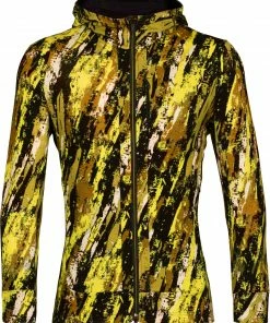 Icebreaker Quantum III Sedimentary LS Zip Hoodie Men, Geel/zwart