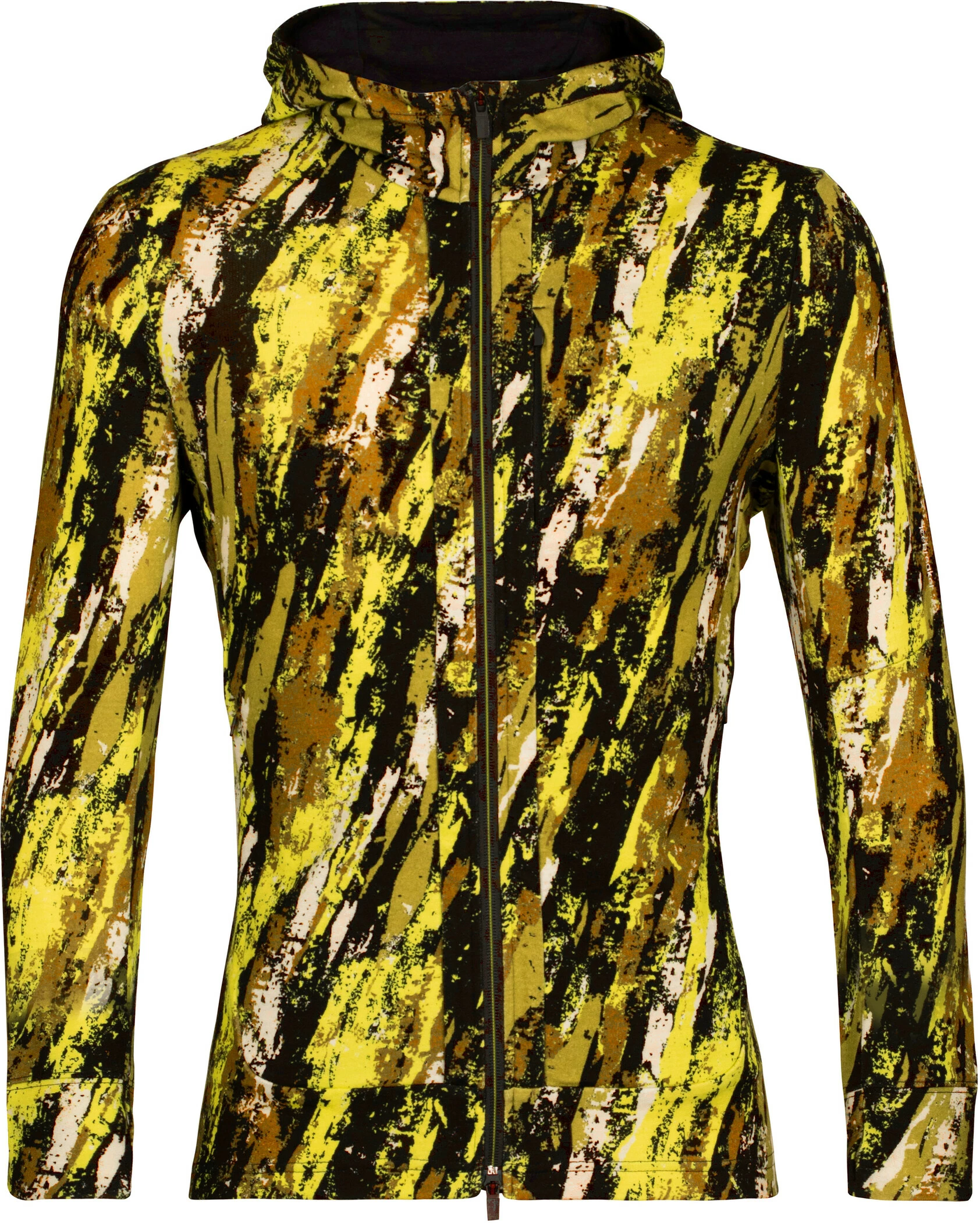 Icebreaker Quantum III Sedimentary LS Zip Hoodie Men, Geel/zwart 1 Icebreaker Quantum III Sedimentary LS Zip Hoodie Men, Geel/zwart