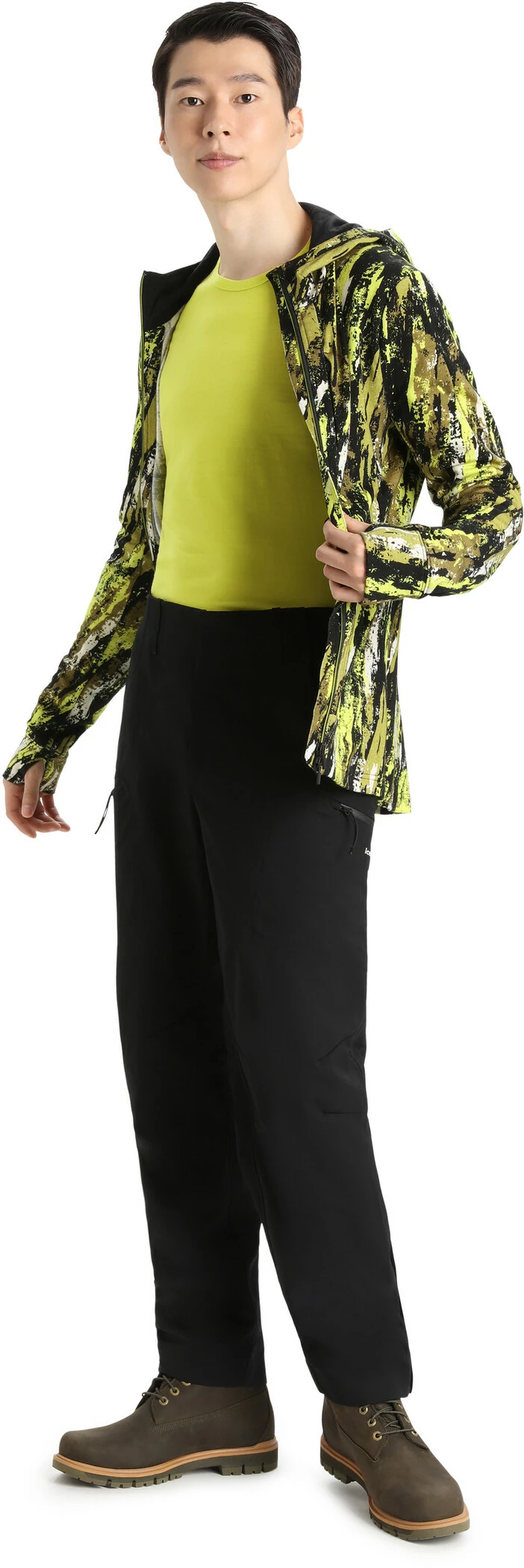 Icebreaker Quantum III Sedimentary LS Zip Hoodie Men, Geel/zwart 10 Icebreaker Quantum III Sedimentary LS Zip Hoodie Men, Geel/zwart - Afbeelding 10