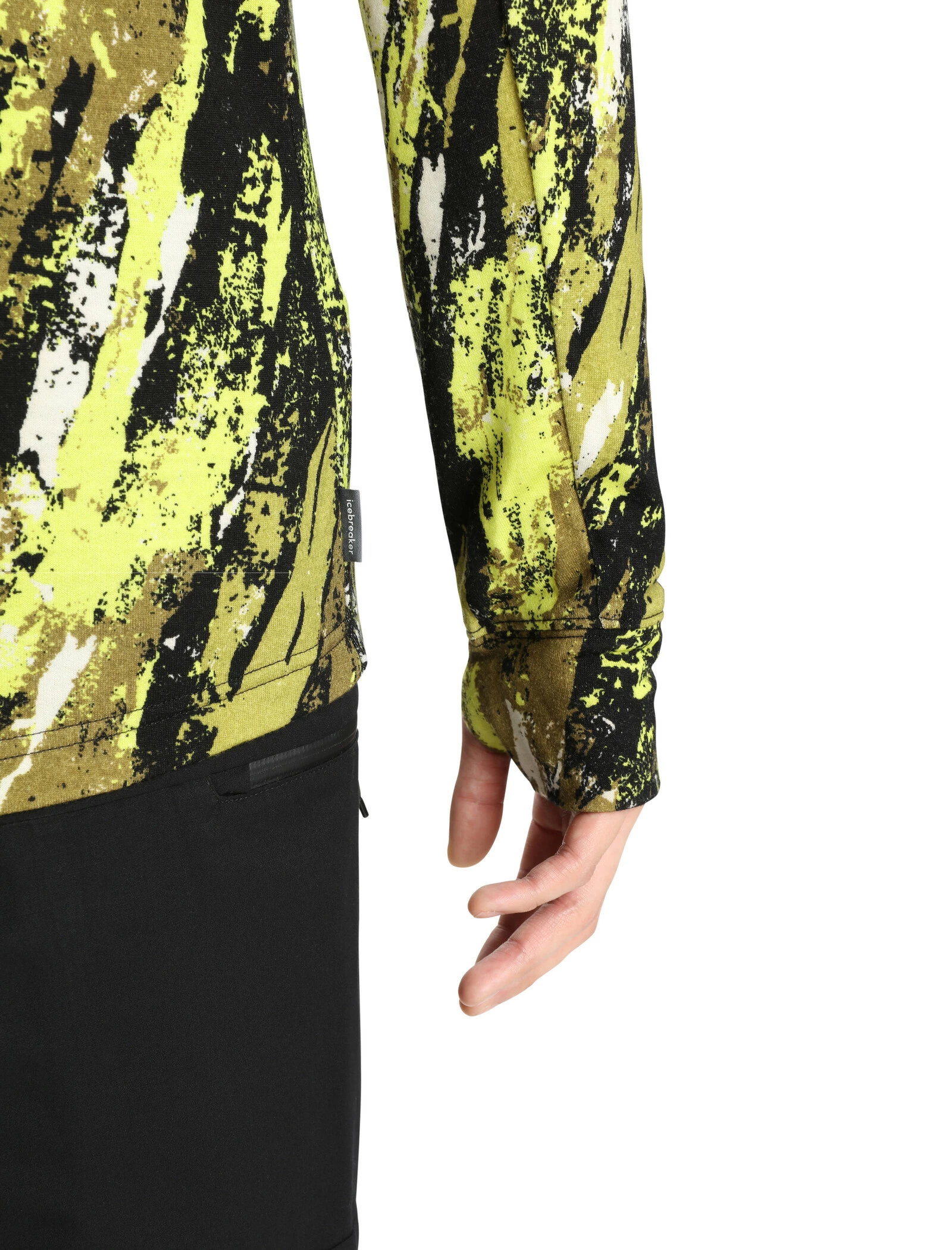 Icebreaker Quantum III Sedimentary LS Zip Hoodie Men, Geel/zwart 15 Icebreaker Quantum III Sedimentary LS Zip Hoodie Men, Geel/zwart - Afbeelding 15