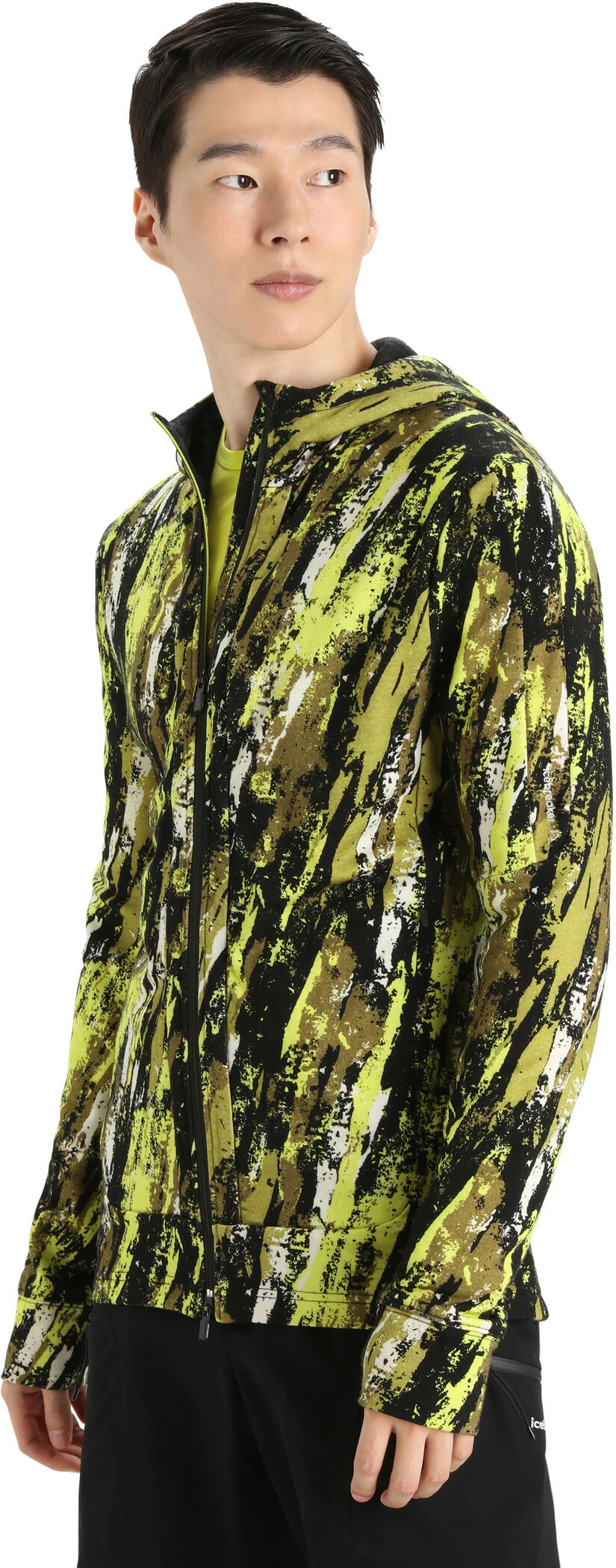 Icebreaker Quantum III Sedimentary LS Zip Hoodie Men, Geel/zwart 6 Icebreaker Quantum III Sedimentary LS Zip Hoodie Men, Geel/zwart - Afbeelding 6