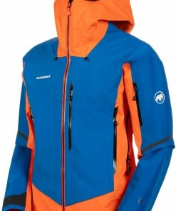 Mammut Nordwand Pro Hardshell Capuchon Jas Heren, Blauw/oranje