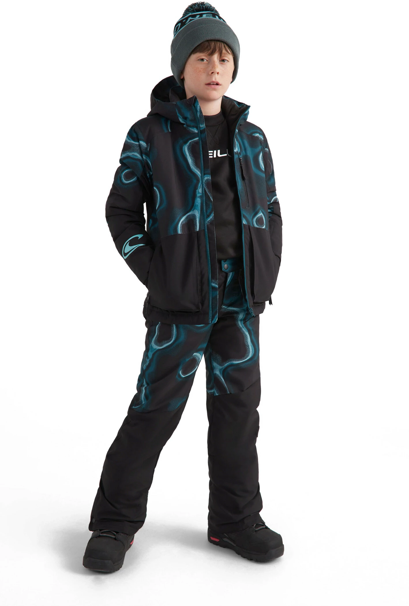 O'Neill O'Neill Texture Jacket Boys, Zwart/olijf 6 O'Neill O'Neill Texture Jacket Boys, Zwart/olijf - Afbeelding 6