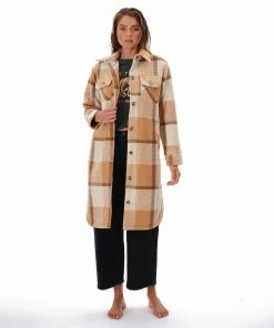 Rip Curl Breeze Check Jacket Women, Beige