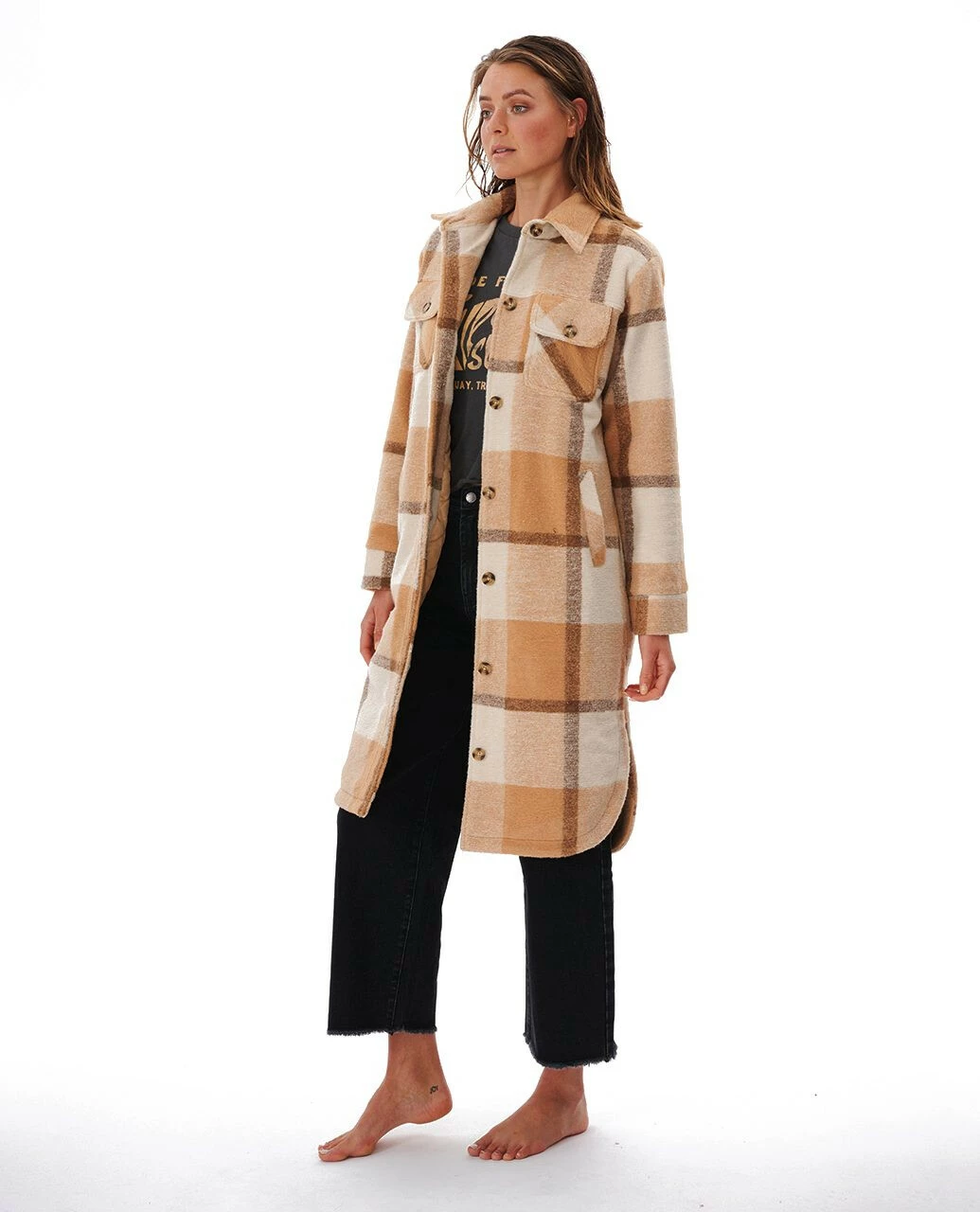 Rip Curl Breeze Check Jacket Women, Beige 2 Rip Curl Breeze Check Jacket Women, Beige - Afbeelding 2