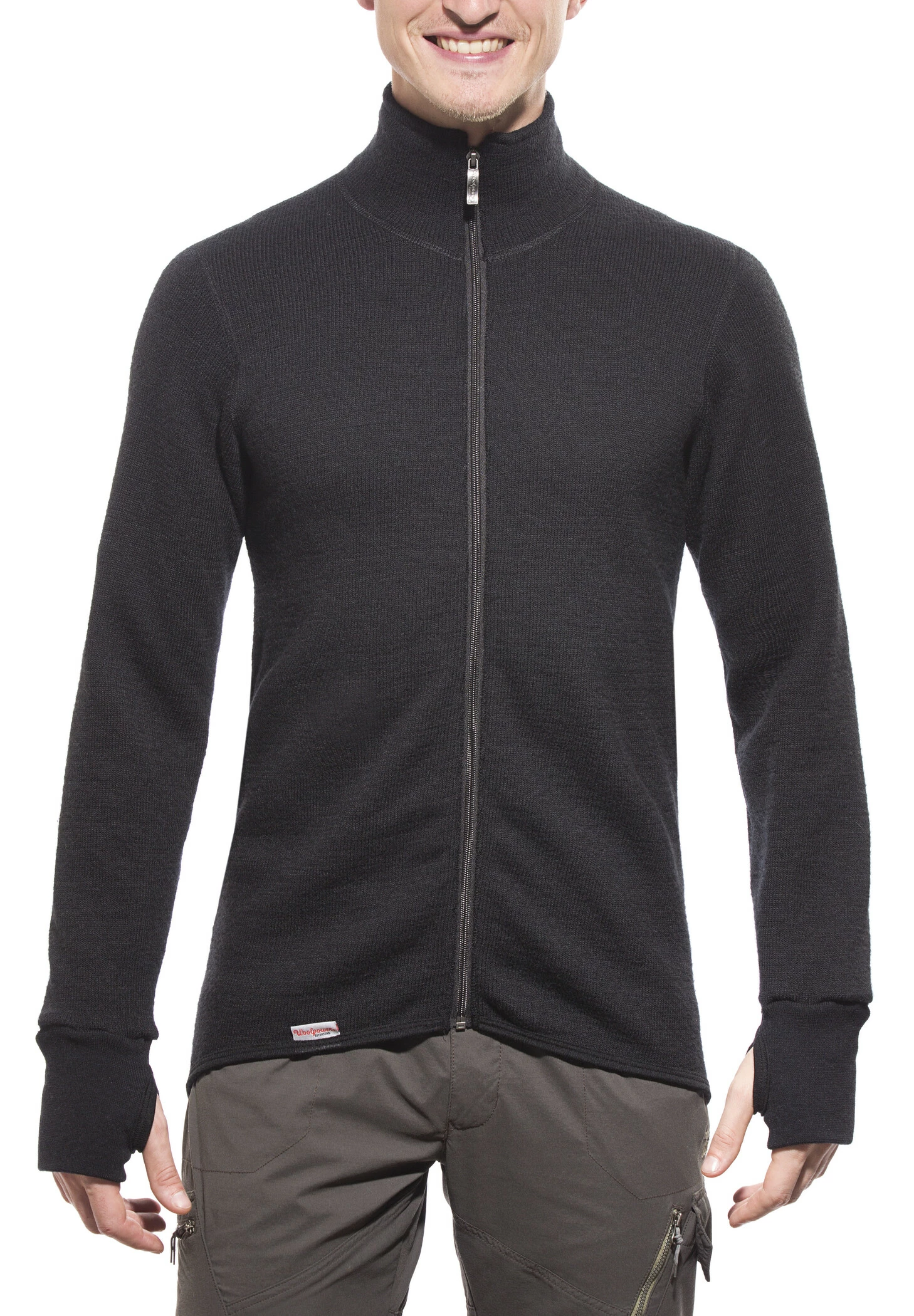 Woolpower 600 Jack Doorlopende Rits, Zwart 2 Woolpower 600 Jack Doorlopende Rits, Zwart - Afbeelding 2